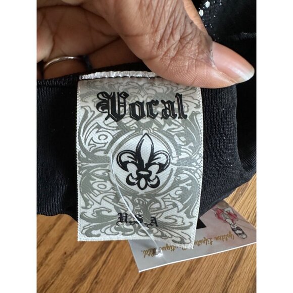 Vocal Black & Silver Sequin Long Sleeve Sparkling Open Front Cardigan Small - Picture 4 of 8